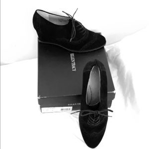 Ellen Tracy Tobin Oxford Suede Wedge Booties